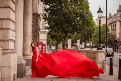 Flying dress professional photoshoot with pro photographer