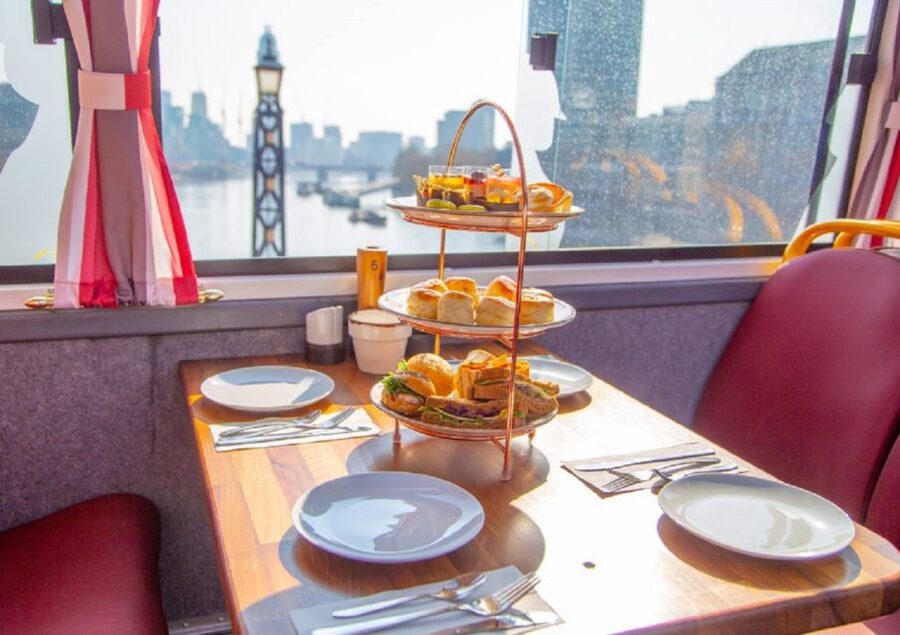 London: Afternoon Tea Bus with a Glass of Prosecco - London’s landmarks from a bus window