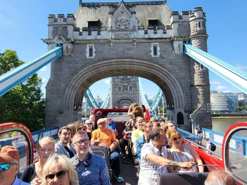 London: Guided Sightseeing Tour on a Vintage Open-Top Bus - The Tower and Tower Bridge from the bus