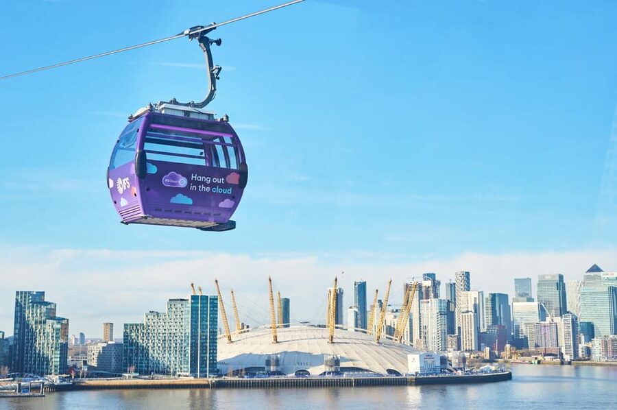 London: IFS Cloud Cable Car - What you see from the cabin