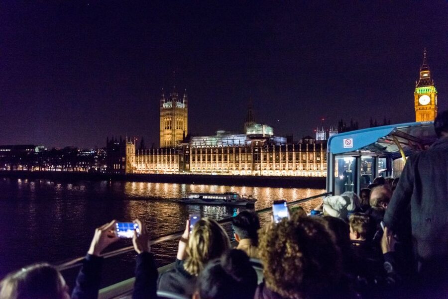 London: Nighttime Open-Top Bus Sightseeing Tour - The upper deck is the best seat, with a weather caveat