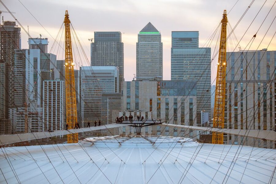 London: O2 Arena Rooftop Climbing Experience - The ascent: a roof walk with a steeper return