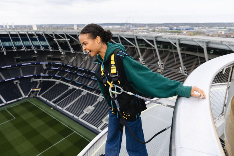 London: Tottenham Hotspur Stadium Skywalk Experience - On the skywalk: pitch below, London beyond